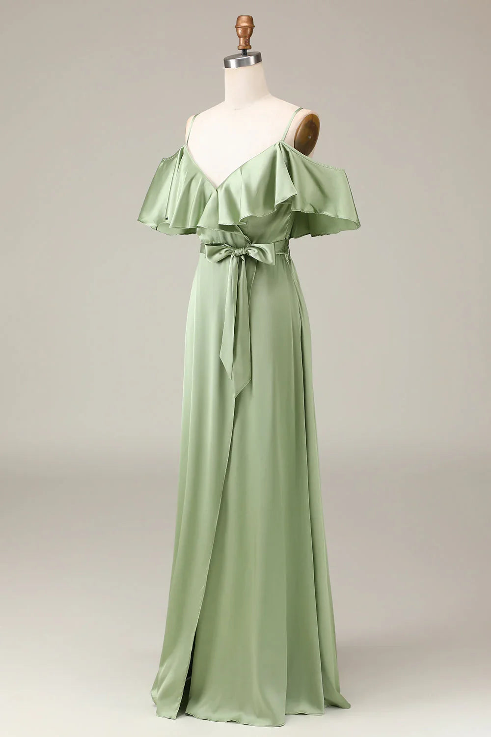 A-Line Off-Shoulder Satin Wedding Dress - Chloe Dress