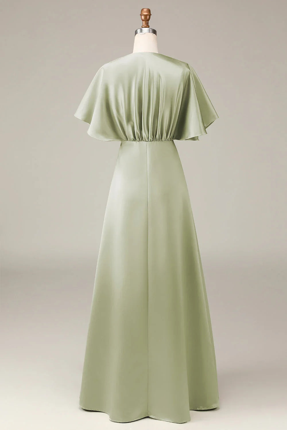 A-Line V-Neck Satin Short Sleeve Mini Wedding Dress - Chloe Dress