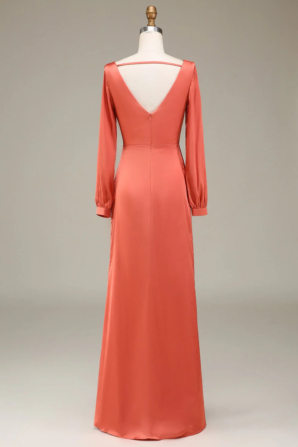 Red Satin High Slit Wedding Dress - Chloe Dress