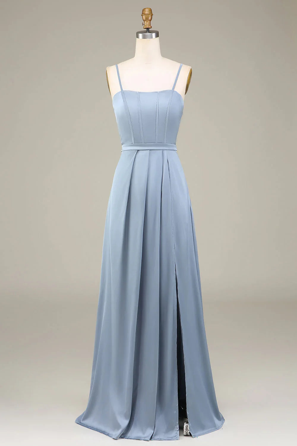 Blue A-Line Satin Wedding Dress - Chloe Dress