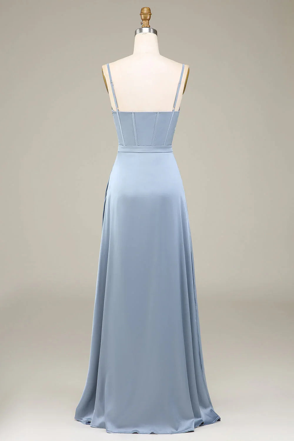 Blue A-Line Satin Wedding Dress - Chloe Dress