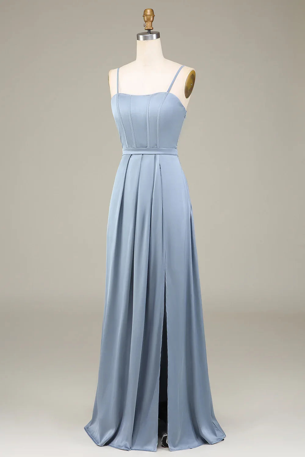 Blue A-Line Satin Wedding Dress - Chloe Dress