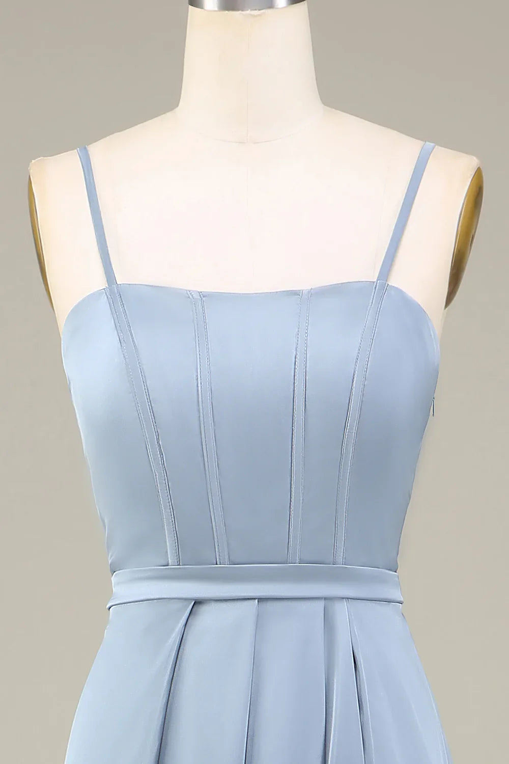 Blue A-Line Satin Wedding Dress - Chloe Dress
