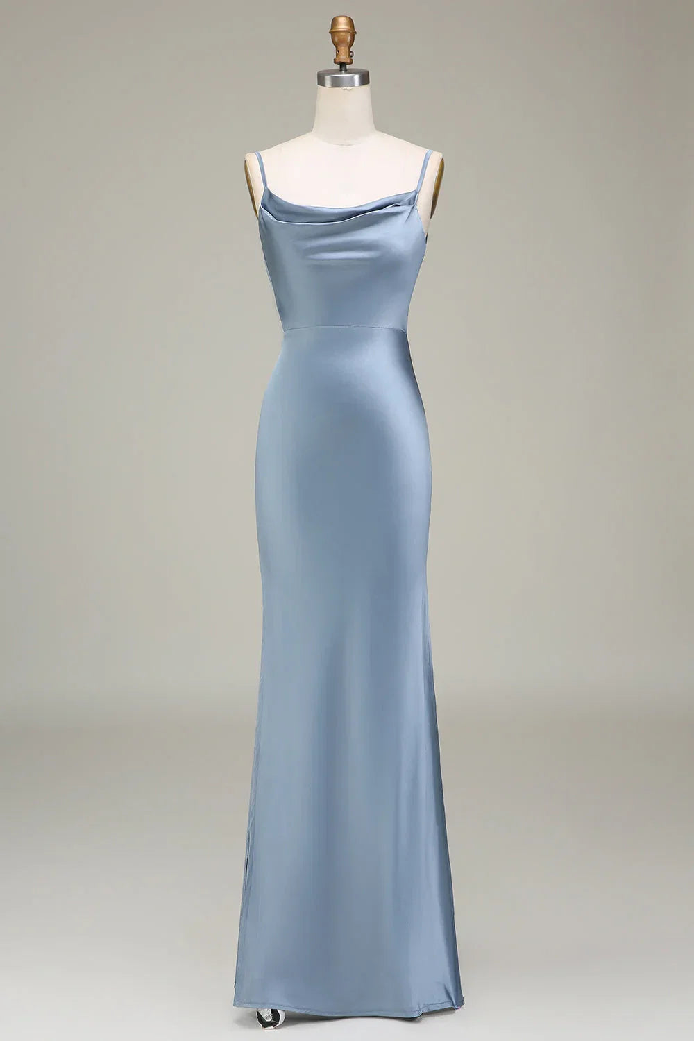 Blue Satin Wedding Dress - Chloe Dress