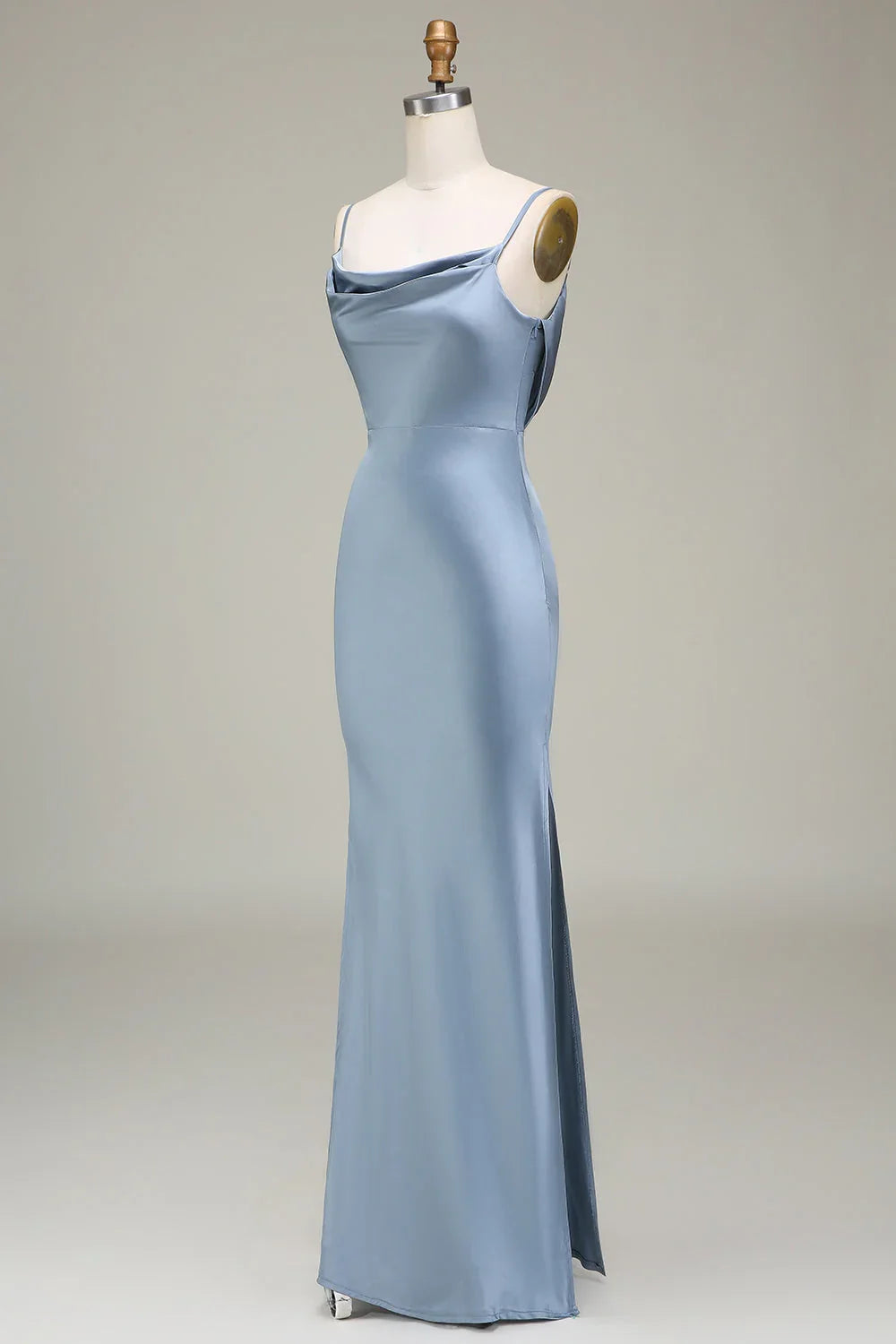 Blue Satin Wedding Dress - Chloe Dress