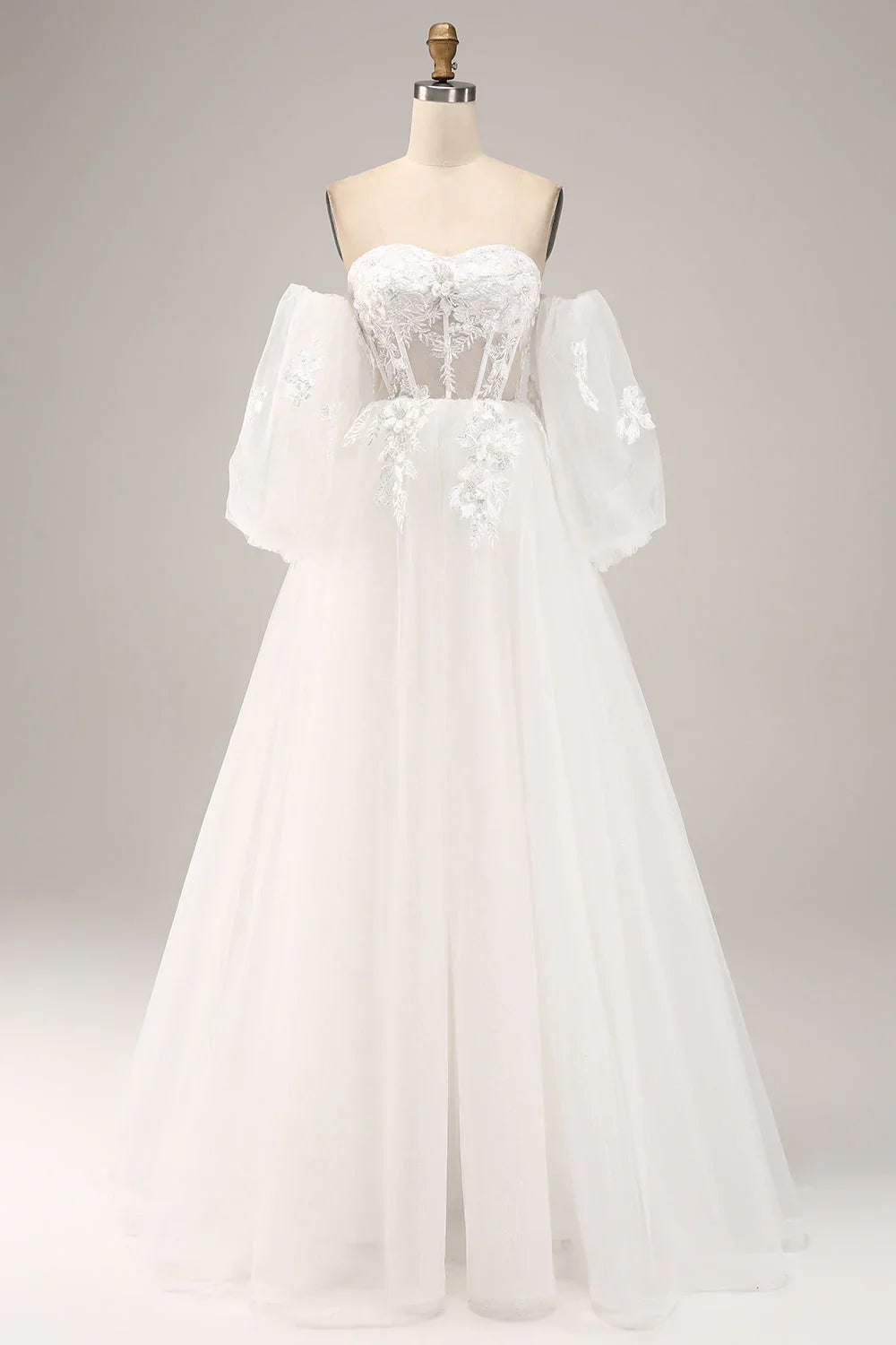 Off-Shoulder Floor-Length Wedding Dress - Chloe Dress