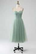 A-Line Lace-Up Back Tea-Length Wedding Dress - Chloe Dress