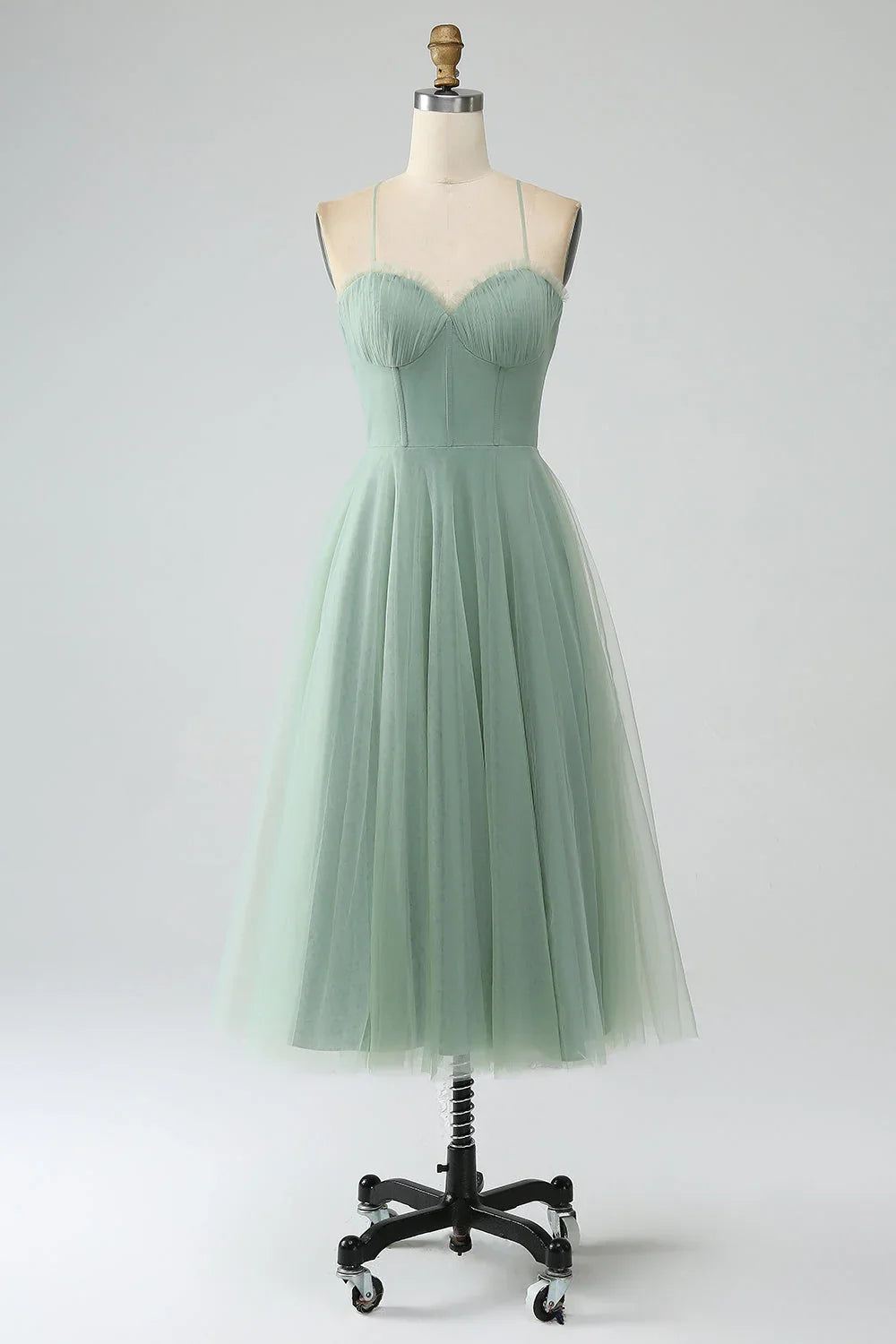 A-Line Lace-Up Back Tea-Length Wedding Dress - Chloe Dress