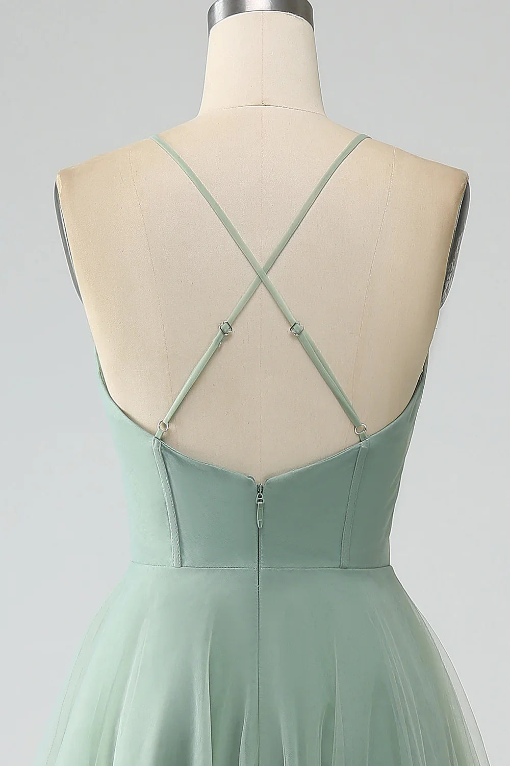 A-Line Lace-Up Back Tea-Length Wedding Dress - Chloe Dress