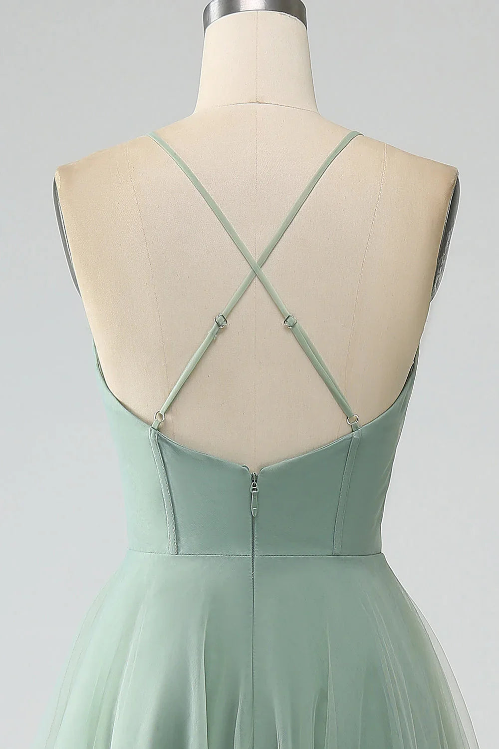 A-Line Lace-Up Back Tea-Length Wedding Dress - Chloe Dress