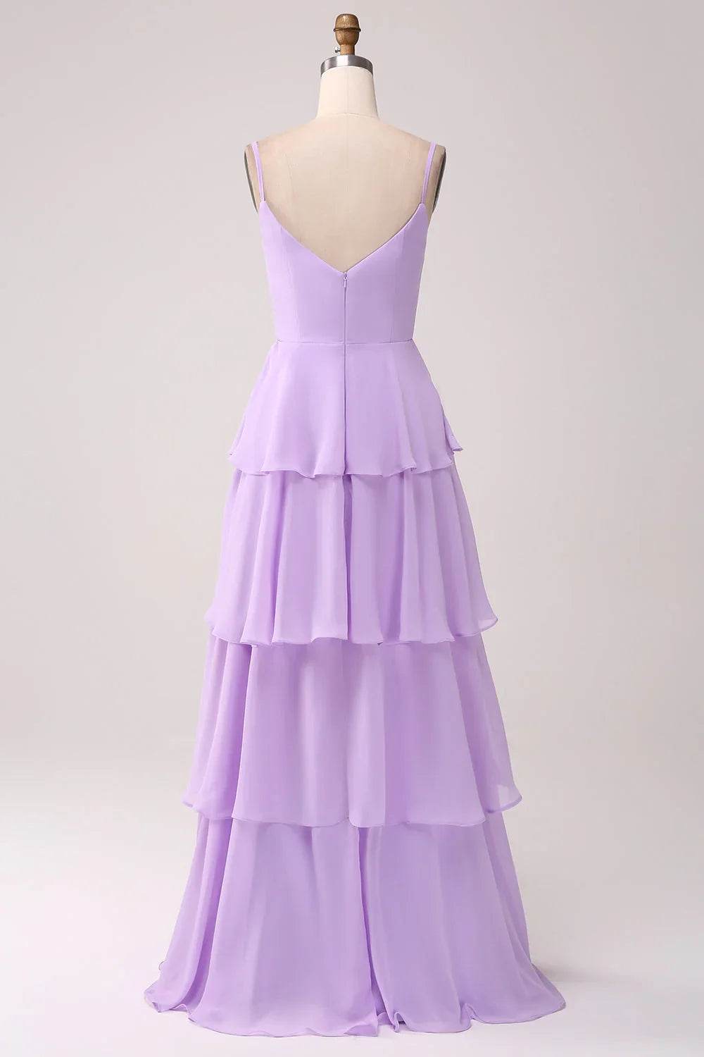 Lilac A-Line Chiffon High Slit Wedding Dress - Chloe Dress