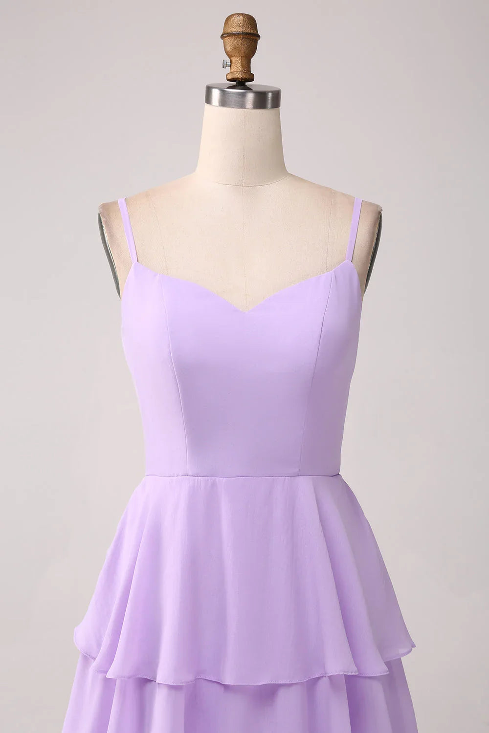 Lilac A-Line Chiffon High Slit Wedding Dress - Chloe Dress