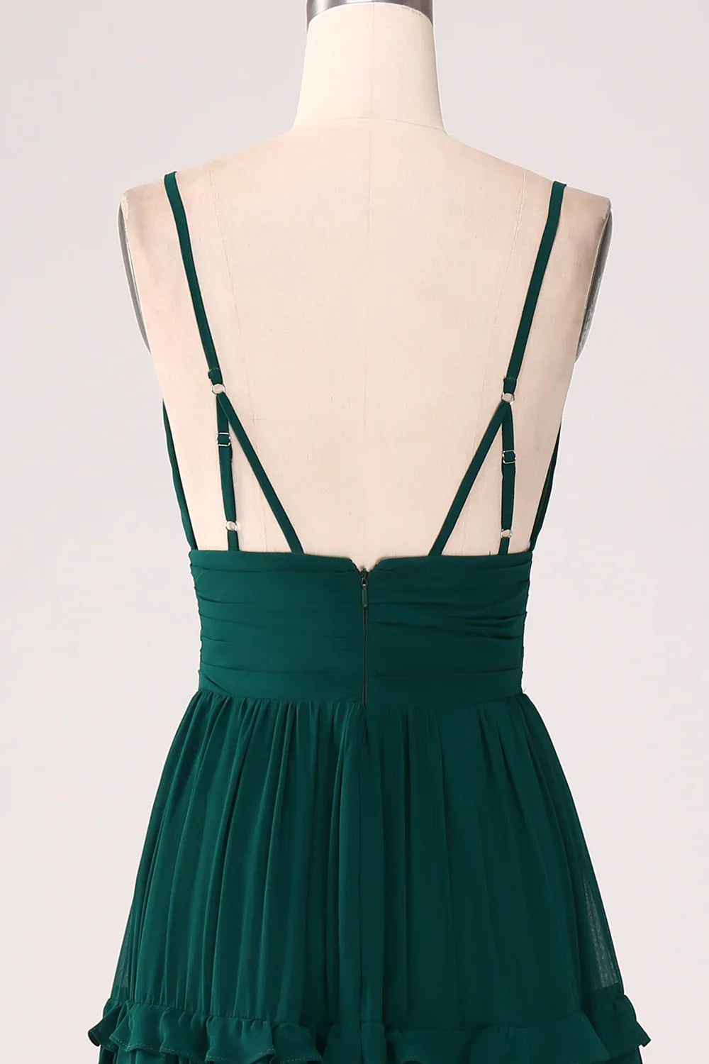Green A-Line Pleated Floor-Length Wedding Dress - Chloe Dress