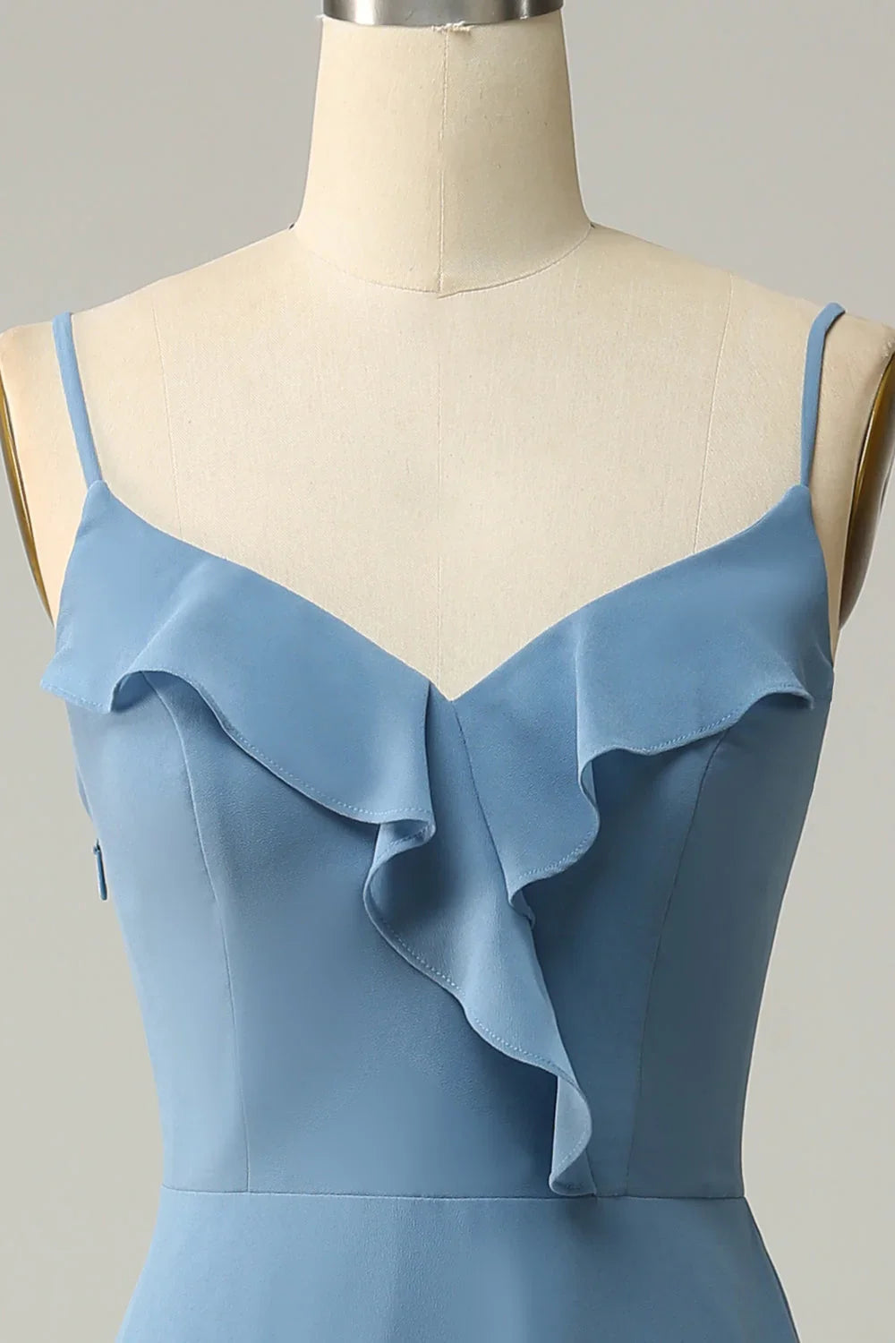 Blue A-Line Ruffled Wedding Dress - Chloe Dress