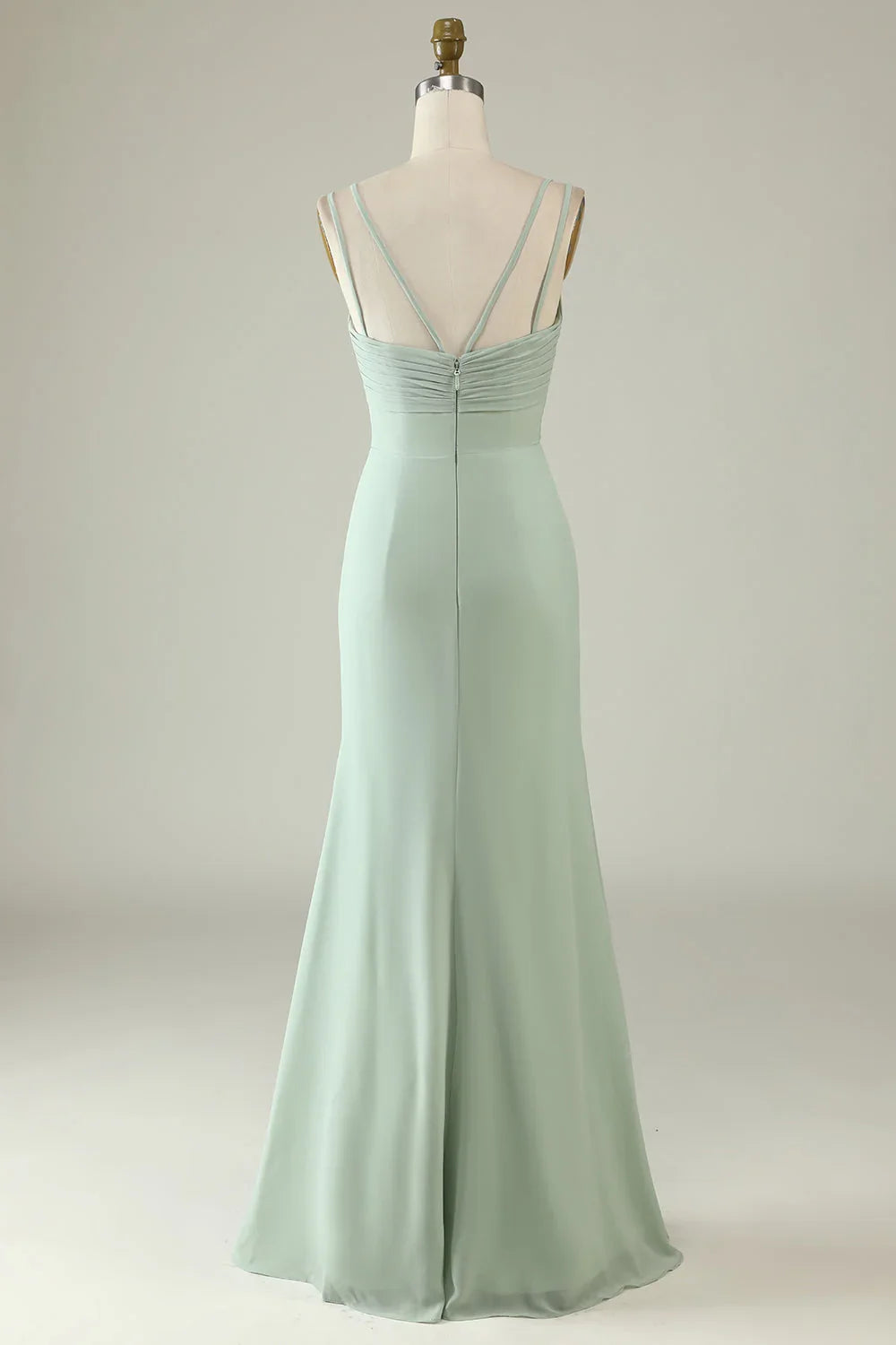 Sage Green Mermaid Chiffon Wedding Dress - Chloe Dress