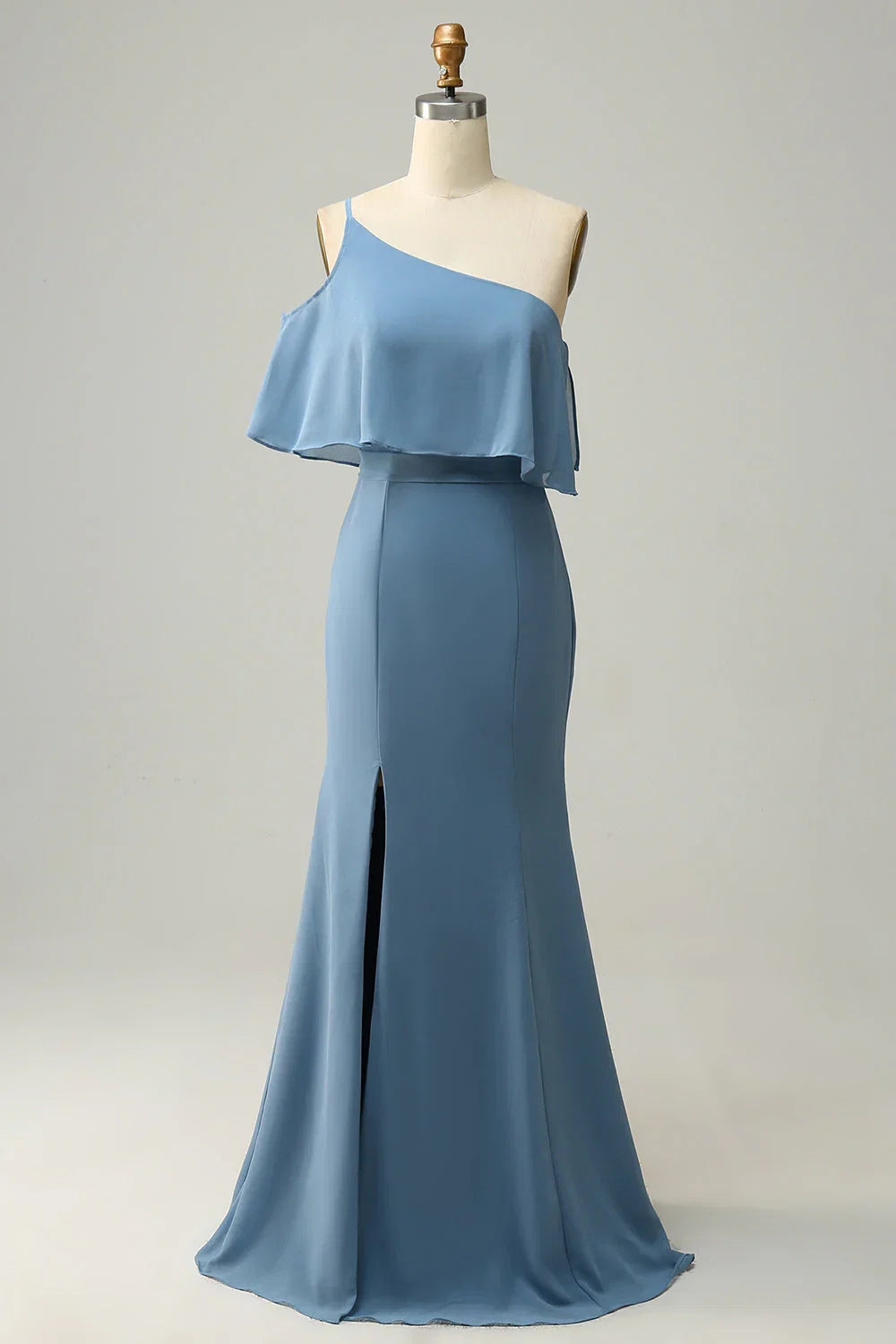 Blue One-Shoulder Wedding Dress - Chloe Dress