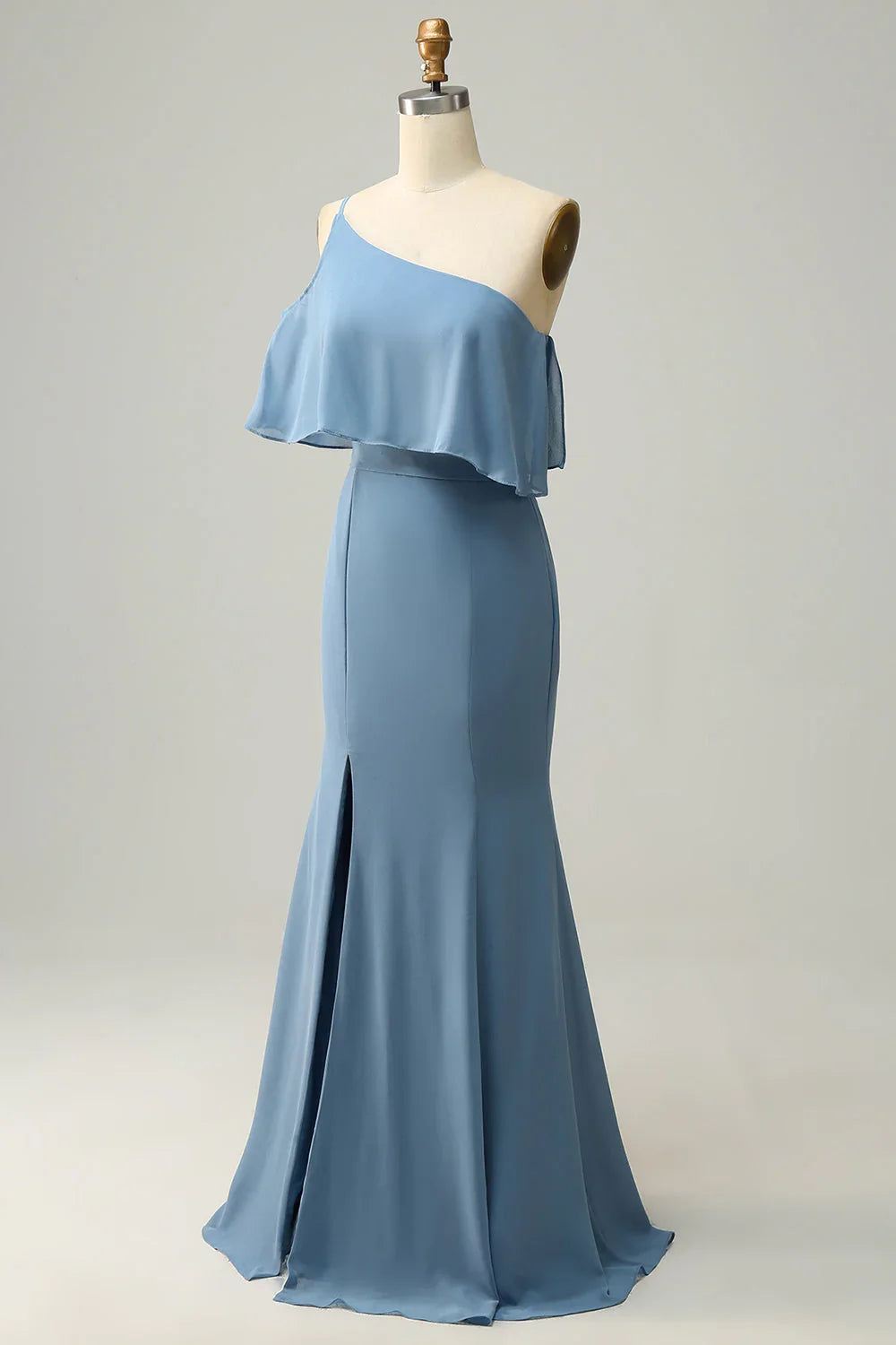 Blue One-Shoulder Wedding Dress - Chloe Dress