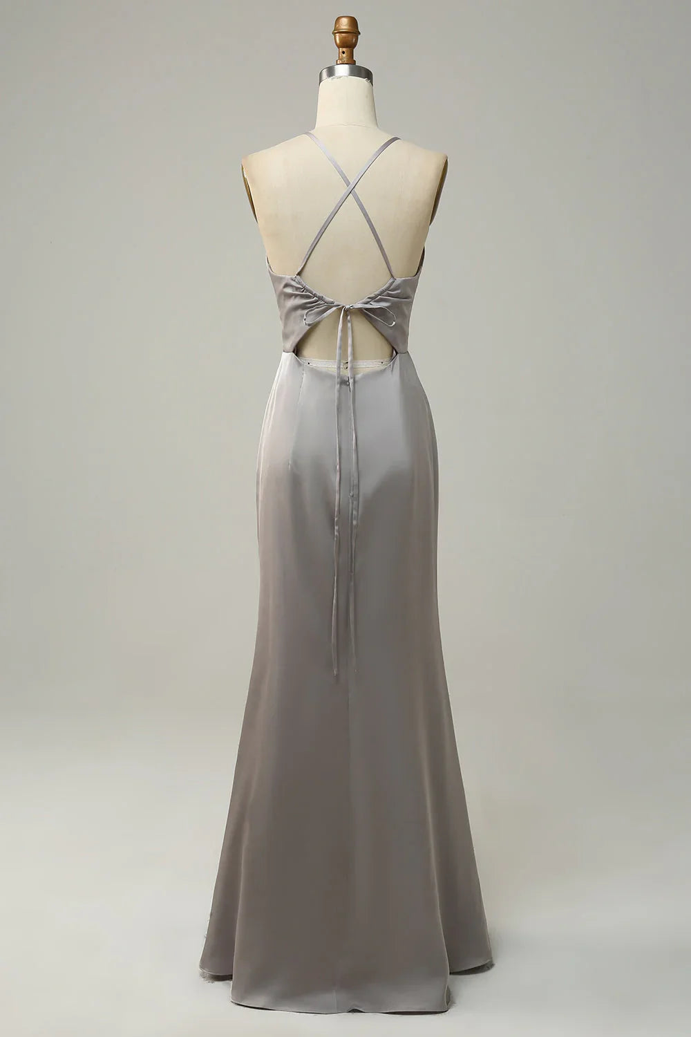 Grey Backless Wedding Dress - Chloe Dress