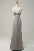 Grey Backless Wedding Dress - Chloe Dress