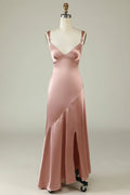 Pink High Slit Wedding Dress - Chloe Dress