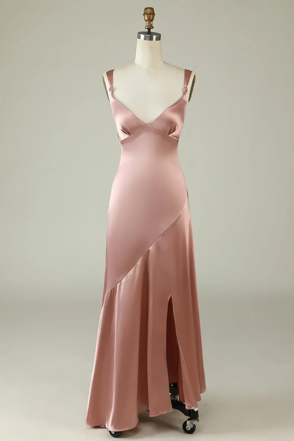 Pink High Slit Wedding Dress - Chloe Dress