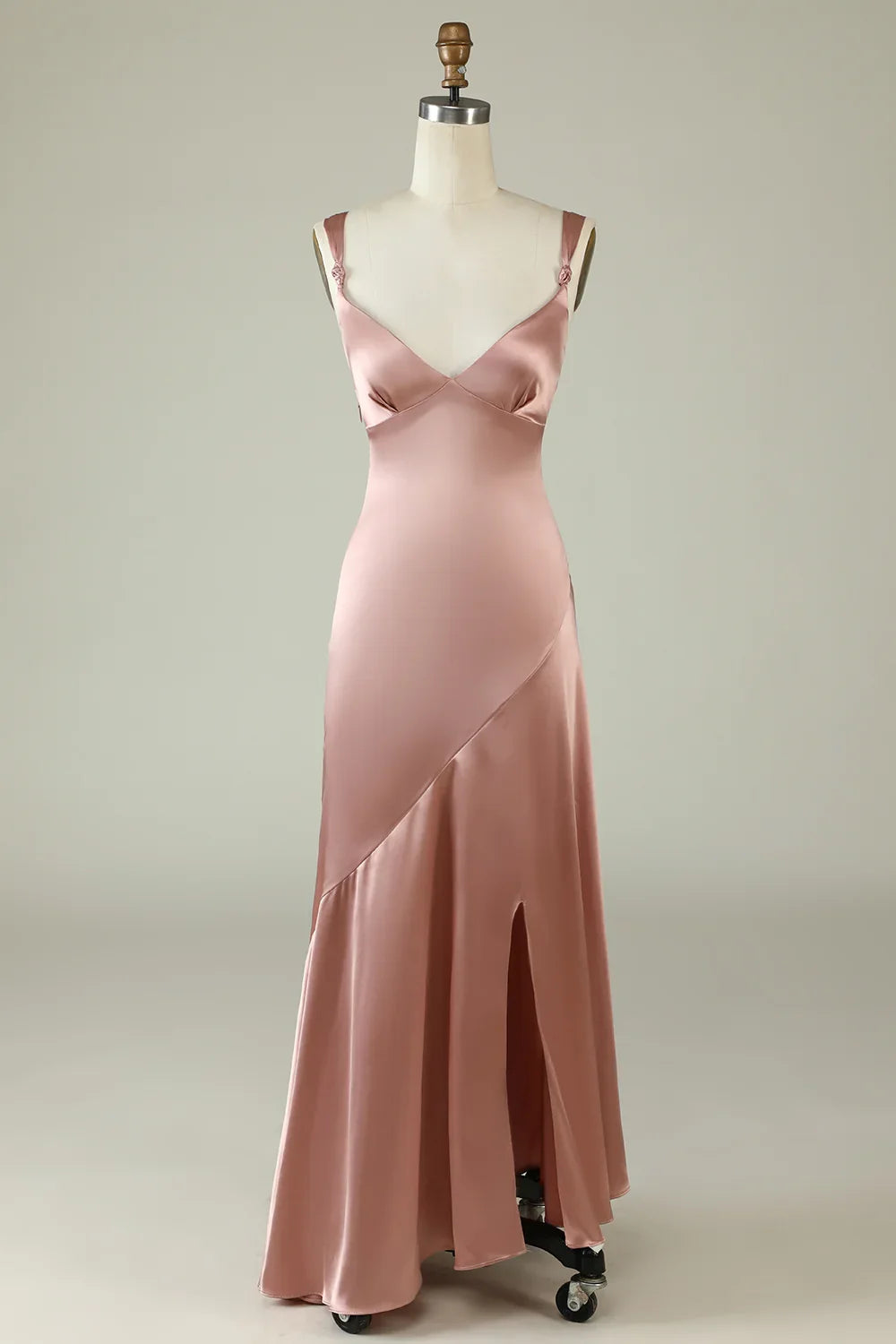 Pink High Slit Wedding Dress - Chloe Dress