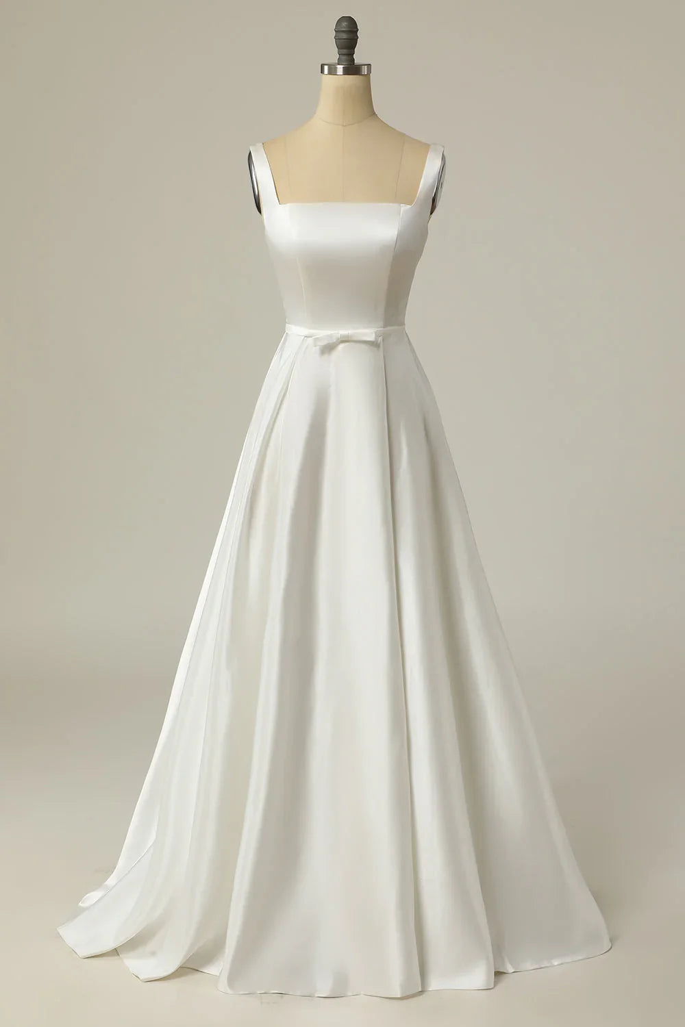 White A-Line Off-Shoulder Floor-Length Wedding Dress - Chloe Dress