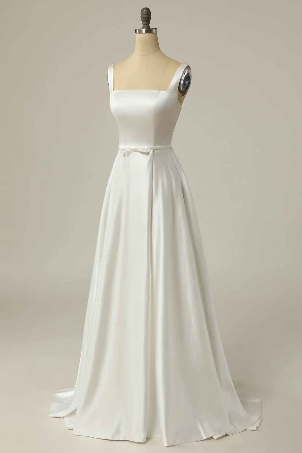 White A-Line Off-Shoulder Floor-Length Wedding Dress - Chloe Dress