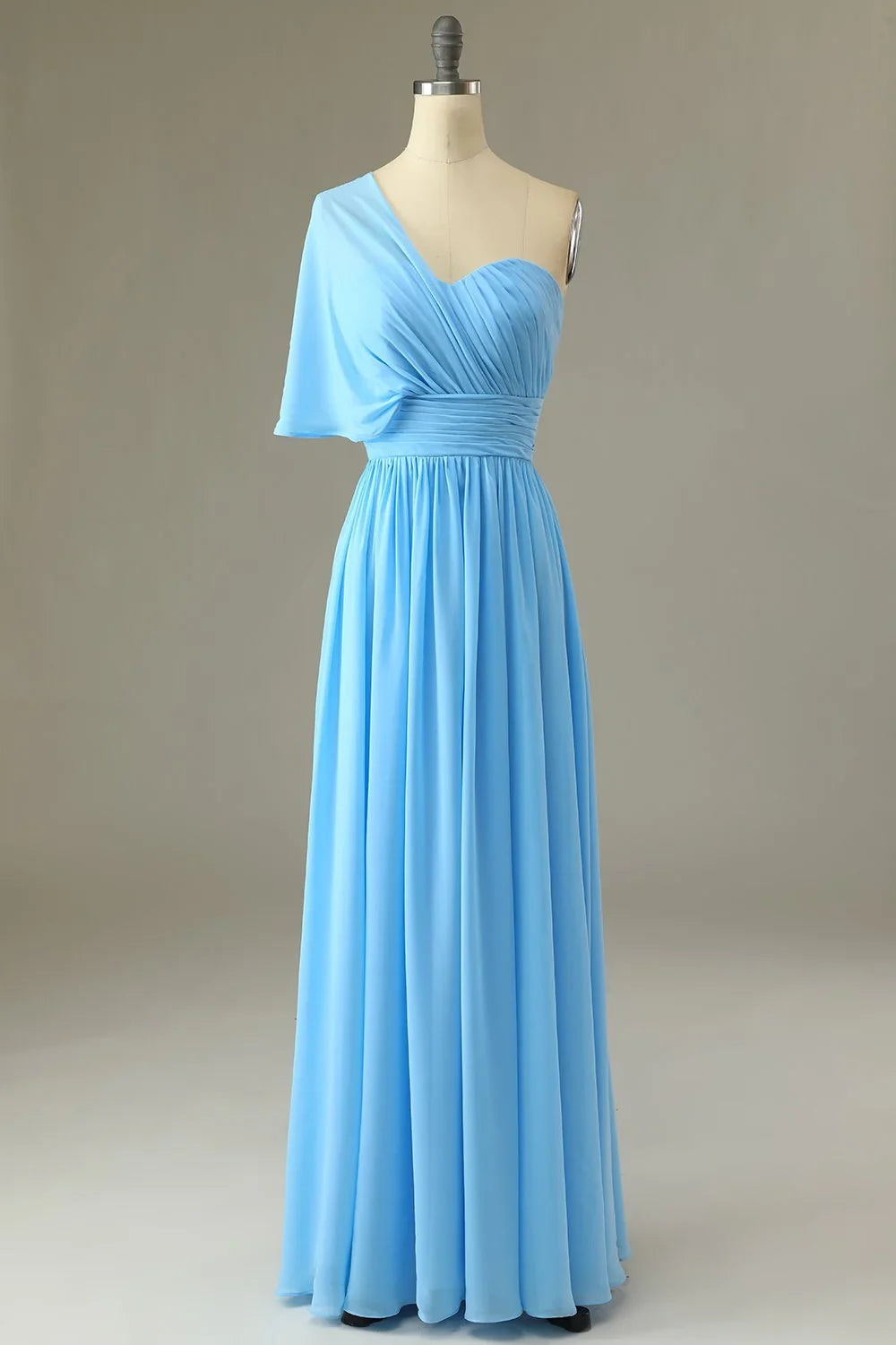 Blue One-Shoulder Wedding Dress - Chloe Dress