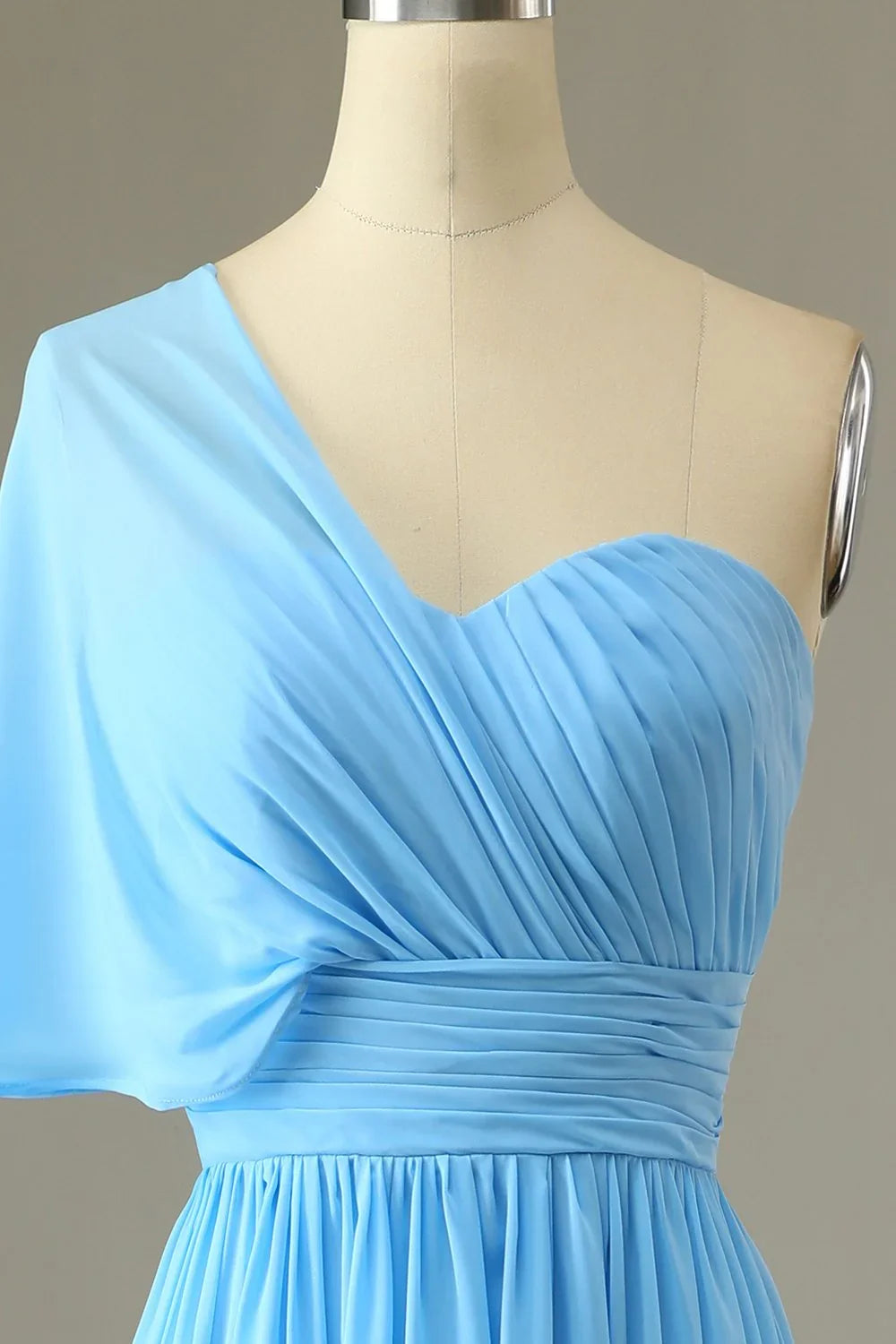 Blue One-Shoulder Wedding Dress - Chloe Dress