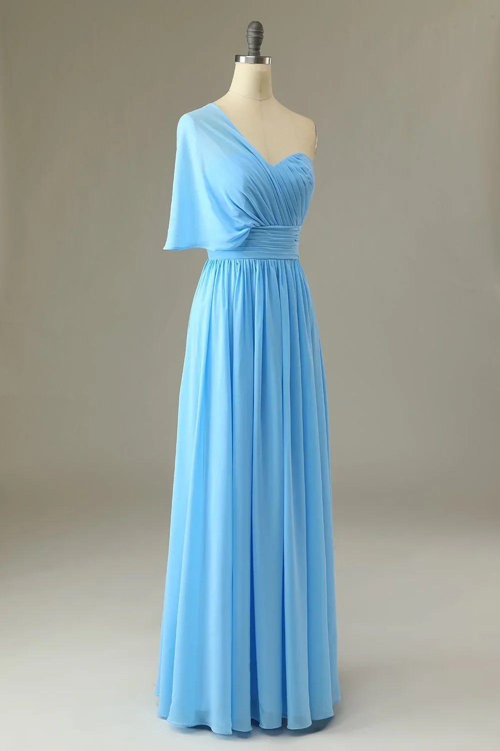 Blue One-Shoulder Wedding Dress - Chloe Dress