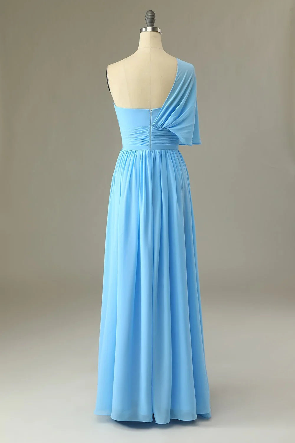Blue One-Shoulder Wedding Dress - Chloe Dress