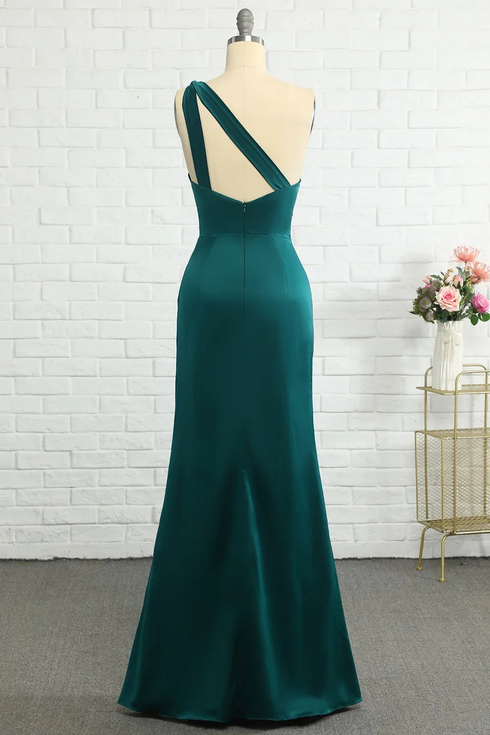 Green One-Shoulder Wedding Dress - Chloe Dress