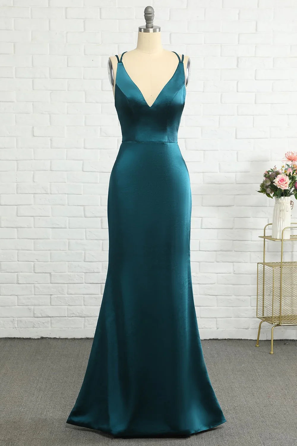 Blue Open Back Wedding Dress - Chloe Dress