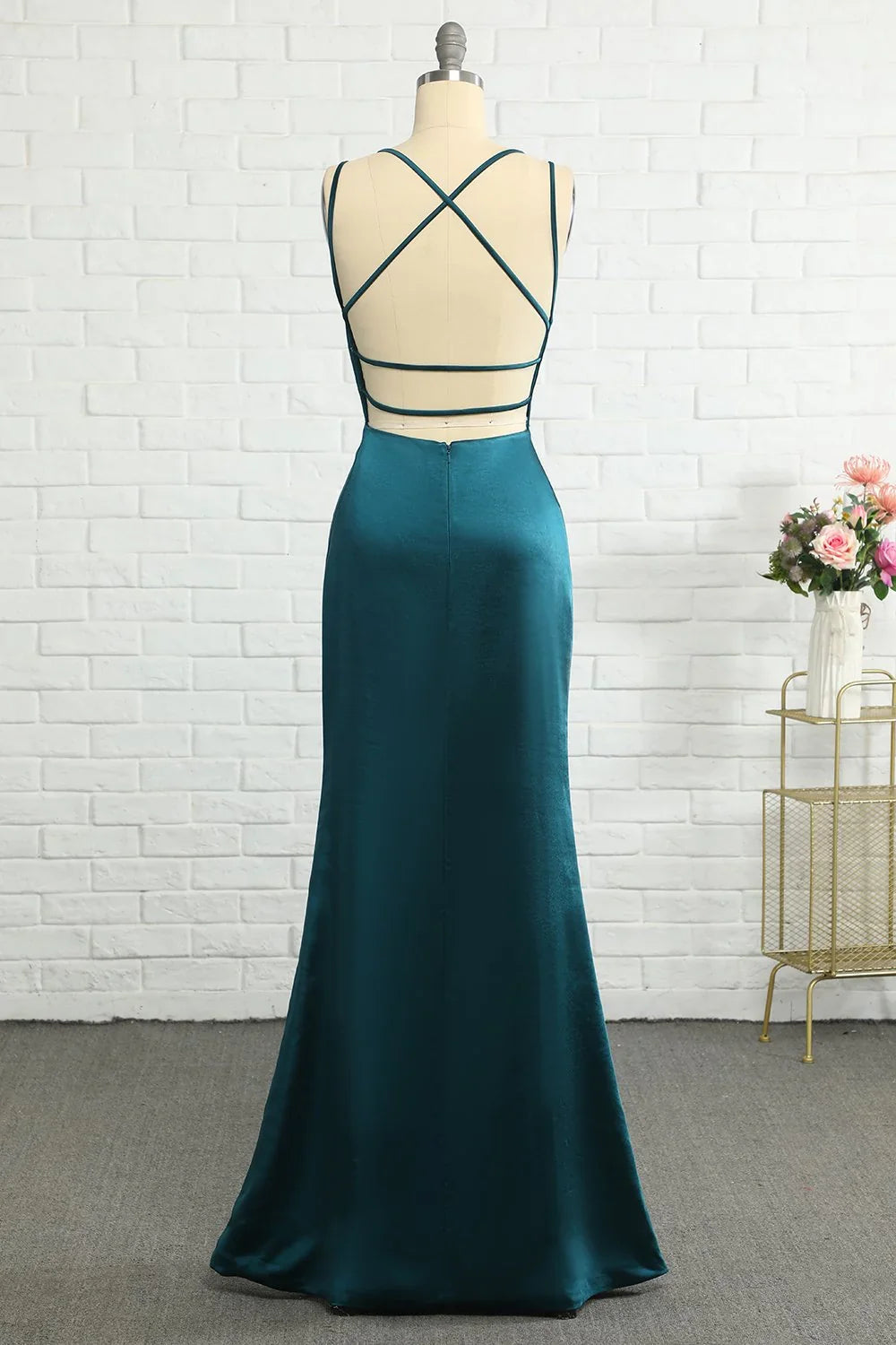 Blue Open Back Wedding Dress - Chloe Dress