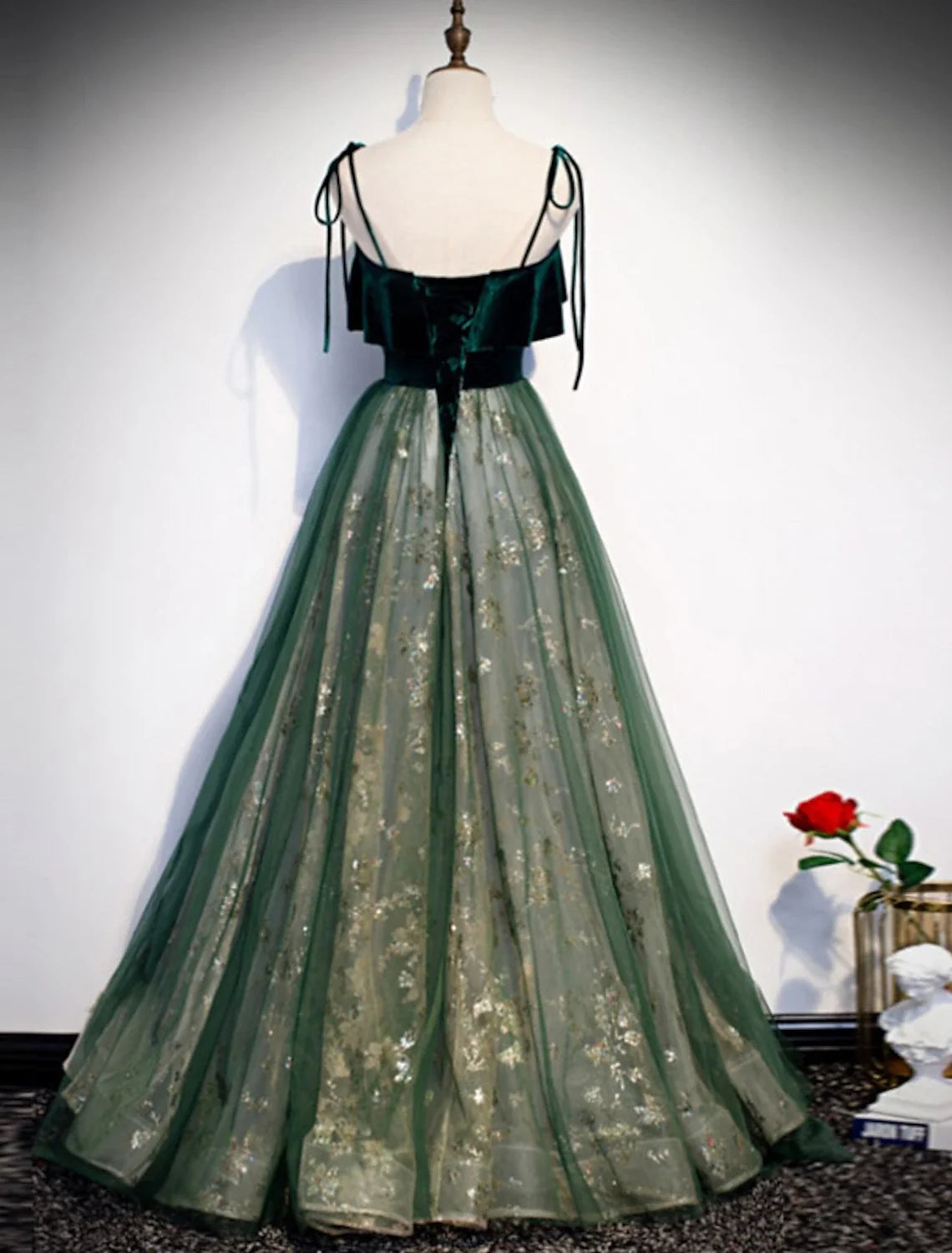 A-Line Spaghetti Strap Sequin Sleeveless Floor-Length Prom Dress - Chloe Dress