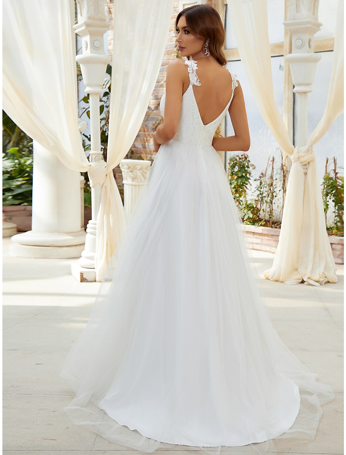A-Line Sweetheart Tulle Train Wedding Gown - Chloe Dress