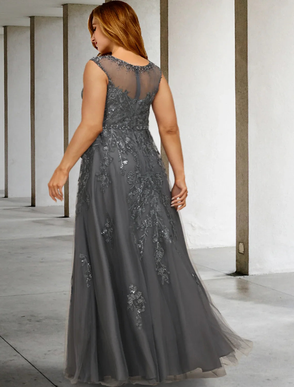 A-Line Lace Sleeveless Applique Floor-Length Formal Dress - Chloe Dress