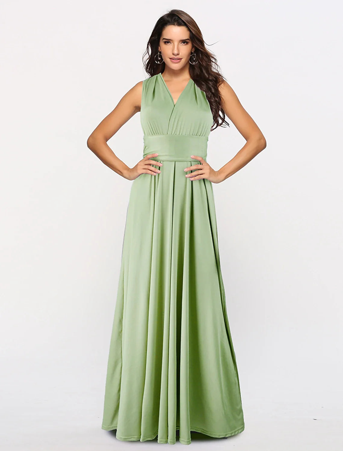 A-Line Halter Sleeveless Pleated Floor-Length Wedding Dress - Chloe Dress
