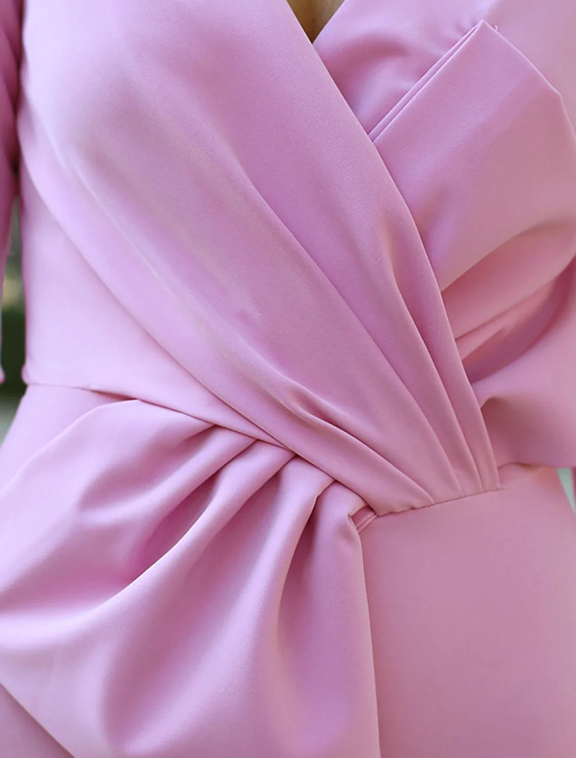 Mermaid V-Neck Long Sleeve Tea-Length Wedding Dress - Chloe Dress