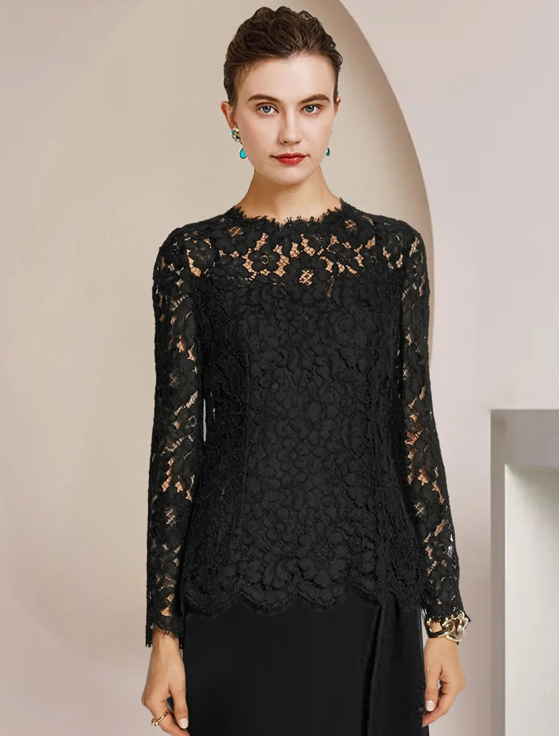A-Line Chiffon Long Sleeve Floor-Length Wedding Dress - Chloe Dress