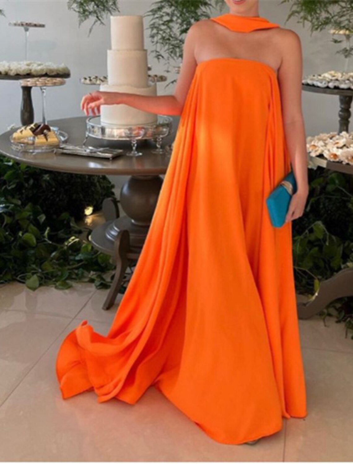 A-Line Strapless Chiffon Sleeveless Pleated Floor-Length Evening Gown - Chloe Dress