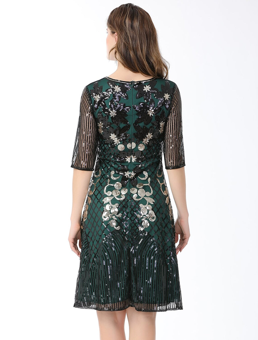 A-Line Sequin Knee-Length Cocktail Dress - Chloe Dress