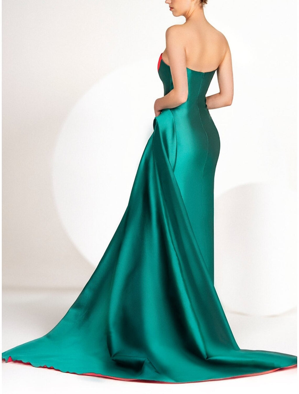 Sheath Sweetheart Satin Sleeveless High Slit Evening Gown - Chloe Dress