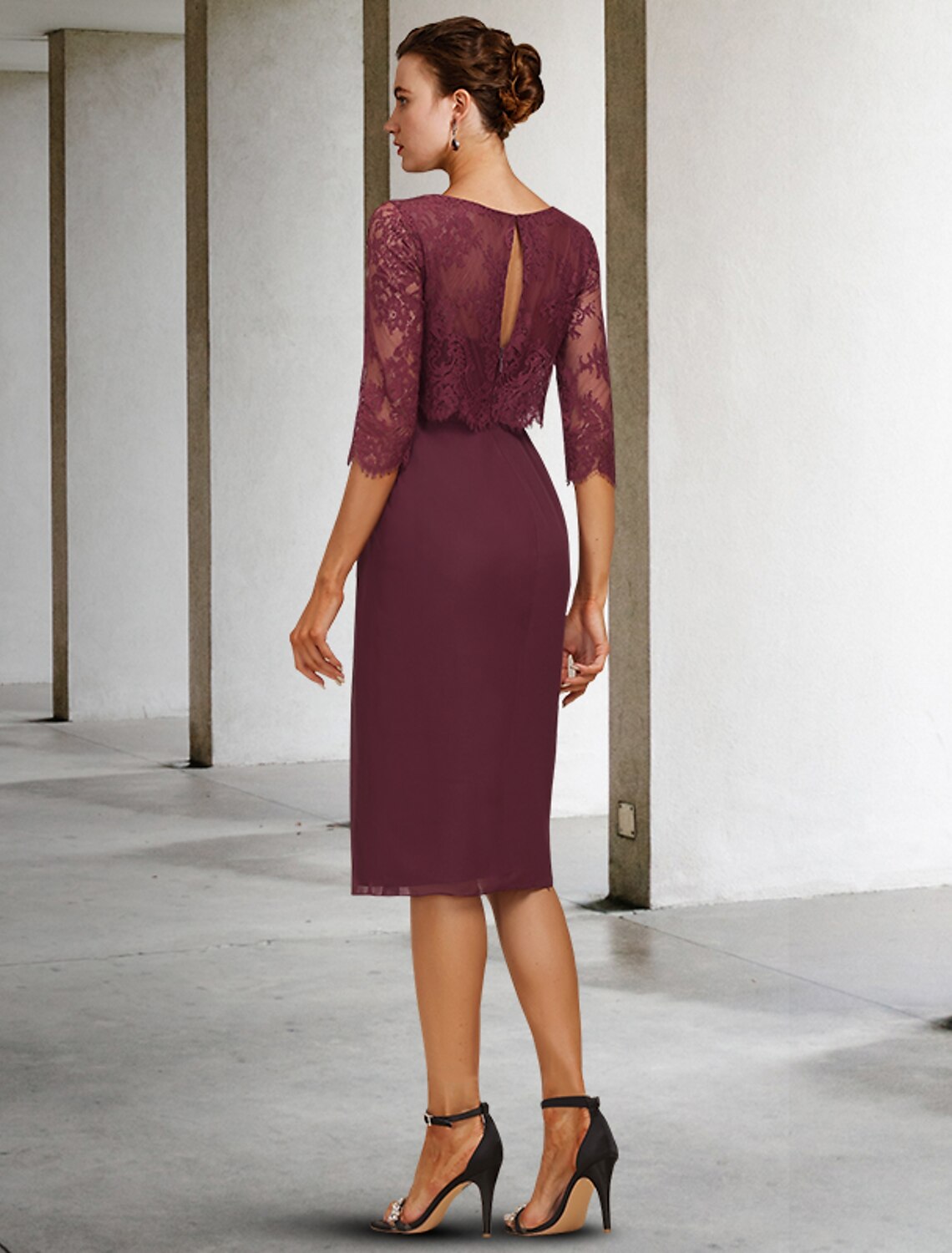 A-Line Chiffon Pleated Knee-Length Dress - Chloe Dress