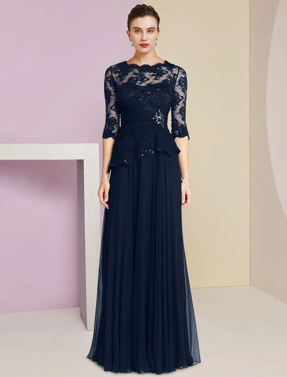 A-Line Chiffon Pleated Floor-Length Wedding Dress - Chloe Dress