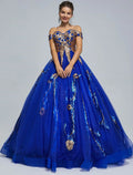 Ball Gown Off-Shoulder Tulle Sleeveless Floor-Length Prom Gown - Chloe Dress