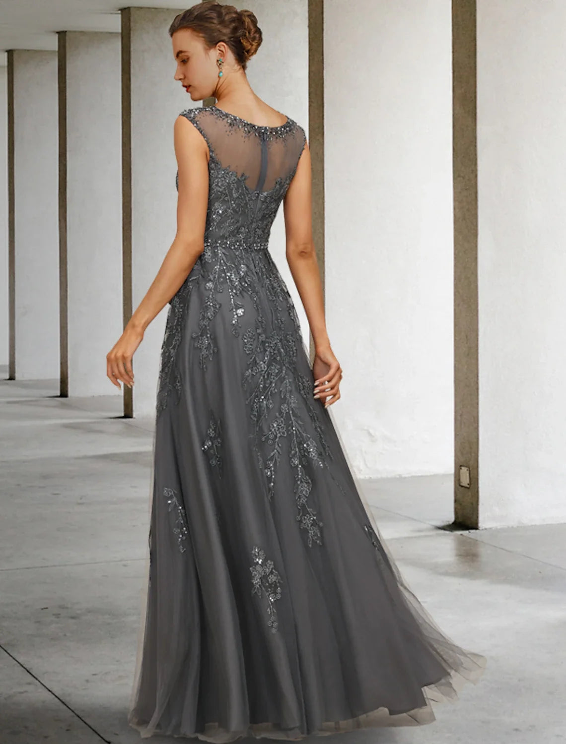 A-Line Tulle Sleeveless Floor-Length Wedding Dress - Chloe Dress
