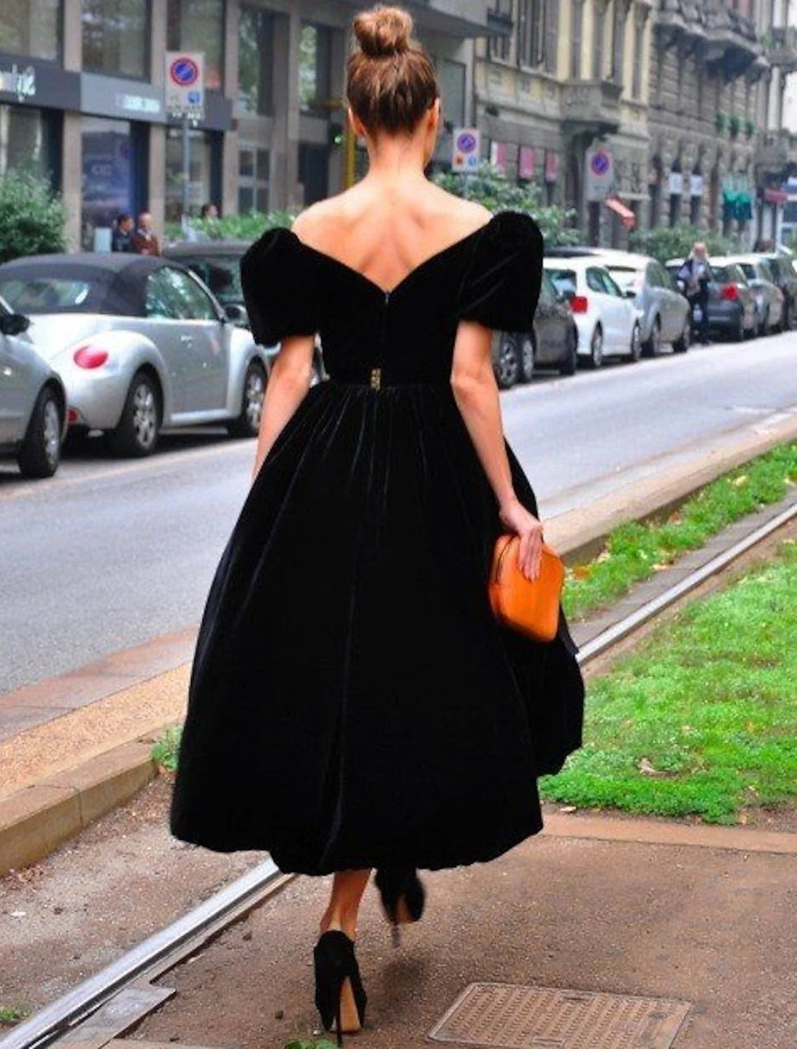 A-Line V-Neck Velvet Short Sleeve Ruffled Mini Wedding Dress - Chloe Dress