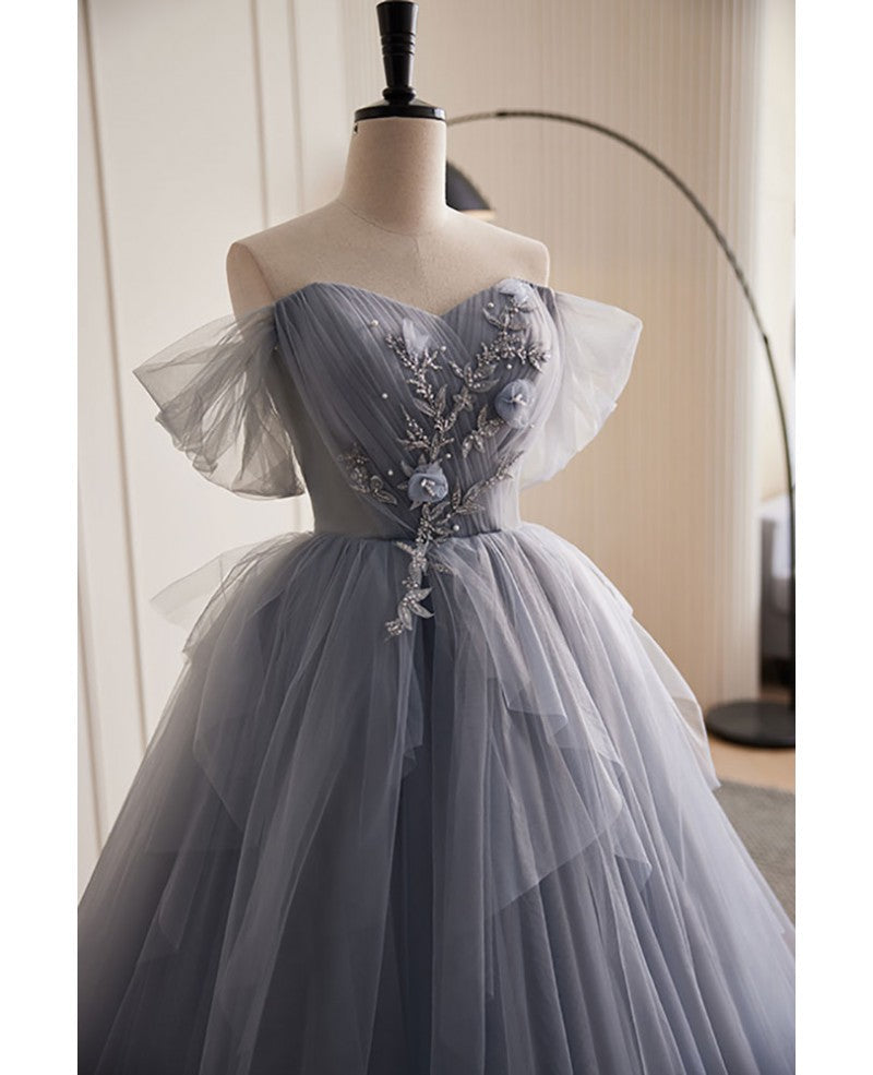 Silver Sequin Sleeveless Ruffled Prom Dress - Chloe Dress